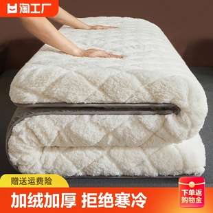 羊羔绒床垫软垫家用冬季加厚保暖牛奶绒学生，宿舍单人海绵垫子加绒