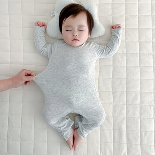 婴儿无骨莫代尔长袖，连体衣男女宝宝连身衣哈衣新生儿，四季长袖睡衣
