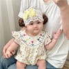 婴儿帽子夏季薄款新生女童护头囟门公主发带小月龄女宝宝假发头饰