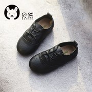贝然女童韩版单鞋公主鞋豆豆鞋，2023真牛皮鞋，小白鞋棉鞋儿童演出鞋