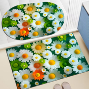 雏菊系列硅藻泥卫浴防滑地垫，厨房沥水篮吸水垫洗漱池家用脚垫