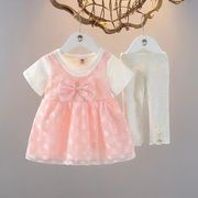 女童夏装0女宝宝夏季连衣裙1-2-3岁短袖套装婴儿公主裙洋气两件套