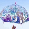 爱莎透明儿童雨伞长柄，自动安全男女童幼儿园，卡通小学生宝宝公主伞