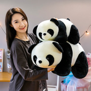 可爱大熊猫公仔毛绒玩具，仿真趴款熊猫，玩偶抱枕地摊摆件礼物