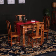 杜洛尼(杜洛尼)中式全实木八仙桌榆木餐桌椅，组合仿古小方桌明清古典酒
