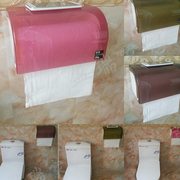 卫生纸盒厕所防水卫生间纸巾盒，塑料壁挂式厕纸盒吸盘加长卷纸架筒