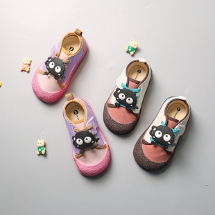 儿童卡通帆布鞋男女童防滑软底板鞋宝宝可爱休闲鞋韩版幼儿园布鞋