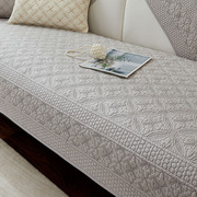 四季全棉沙发垫防滑通用简约现代布艺实木坐垫，纯棉皮套罩2024