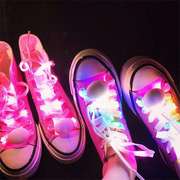 五彩闪光LED发光鞋带扁闪荧光鞋带闪烁夜光鞋带跳舞表演荧光跑鞋