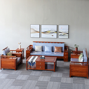 新中式实木沙发组合贵妃转角金花梨木现代简约禅意客厅大户型家具