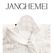 janghemei法式微透雪纺，衫洋气镂空设计感蕾丝气质上衣女夏季