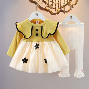 婴儿童装女宝宝秋季连衣裙洋气，公主裙两件套装，1-3岁秋装2女童衣服