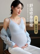 孕妇哺乳吊带背心夏季薄款免穿文胸怀孕期产后喂奶专用打底内衣女