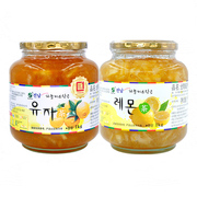 全南蜂蜜柚子茶冲饮罐装韩国蜂蜜，柠檬茶组合1000g*2水果茶冲饮酱