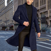 Men's long windbreaker coat men's woolen coat jacket欧美风衣