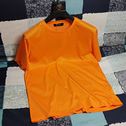  夏天专属衣干爽丝滑料冰丝t恤男橙色短袖双丝光棉超薄运动衫