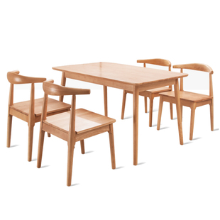 北欧全实木餐桌简约现代餐桌椅，组合小户型家用长方型原木桌子饭桌