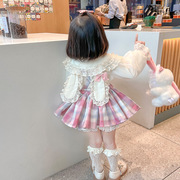 女童秋装衬衣儿童白衬衫宝宝衣服，春秋季套装翻领，纯色长袖韩版圆领