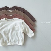 韩国婴幼童装简单休闲纯色长袖T恤春秋宽松舒服百搭打底衫