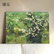 玫瑰梵高欧式风景静物花卉油画，客厅卧室餐厅壁画电箱遮挡美式挂画