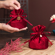 结婚糖袋喜糖盒子婚礼专用丝绒，布袋创意喜糖盒空盒喜盒喜袋