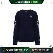 香港直邮EMPORIO ARMANI 男士海军蓝色棉质字母LOGO印花圆领卫衣