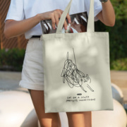 小众原创个性涂鸦设计可爱猫咪单肩帆布包包女夏手提外出通勤布袋