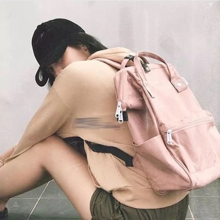 日本麻布刺绣男女双肩包乐天(包乐天，)学生书包，旅行防盗背包离家出走包