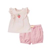 女童粉红色草莓短袖裤子两件套儿童夏装女宝宝纯棉半袖上衣套装潮
