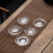 耐热玻璃杯垫茶托，m日式茶杯垫，透明防烫锤热隔纹茶托茶艺零