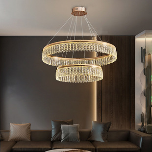 2022现代轻奢k9水晶吊灯铝材，客厅餐厅led灯，卧室简约大气时尚