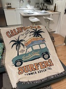 冲浪风光 户外沙滩 椰岛时光毯子品质针织提花海南三亚露营野餐毯