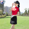 ZG6高尔夫衣服女球服装女夏季运动套装短袖红色速干T恤黑色裤裙子