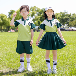 幼儿园园服夏装儿童，班服英伦风学院，套装小学生校服夏季纯棉演出服