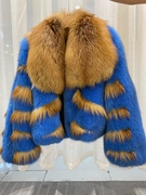 2021冬季「蓝色妖姬」进口大毛领，狐狸毛皮草(毛皮草)外套女短款年轻款