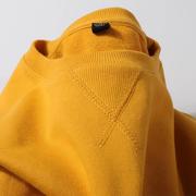340重磅厚实圆领长袖恤卫衣叠穿纯色姜黄色(姜，黄色)纯棉白色男士上衣女