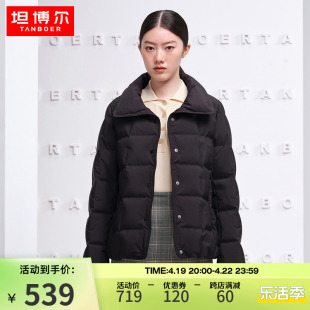 90鹅绒直充坦博尔羽绒服女短款时尚方领秋冬外套tb331378