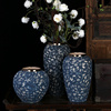 景德镇陶瓷花瓶复古仿古中式青花瓷台面花盆客厅桌面插花装饰摆件