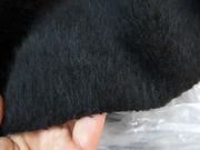 全羊毛面料秋冬经典优雅黑色，纯色单面顺毛长毛色织厚款毛料布料