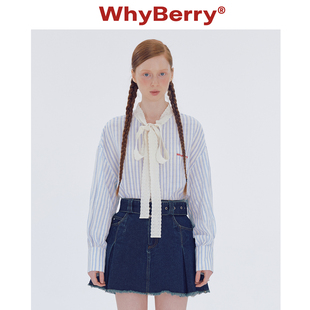 whyberry24ss“糖豆少女”长袖款蕾丝蝴蝶结，衬衫上衣夏季甜美风
