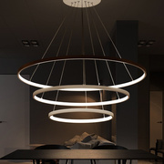 led餐厅吊灯后现代简约小圆环三头家用创意，个性饭厅极简客厅灯。