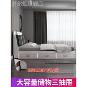 包安装实木床现代简约板式床双人床1.5米多功能经济型榻榻米床1.8