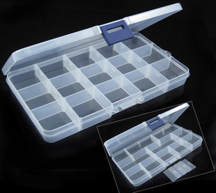 15格透明塑料盒/首饰收纳盒插片可组装DIY手工饰品配件材料储物盒