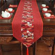 1120n桌旗喜庆棉麻红色，茶几新中式结婚礼婚庆，风典茶席桌布
