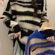 秋冬新款2023年欧美街头圆领毛衣男女宽松休闲流行情侣针织衫衣服