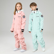 儿童滑雪服套装男童女童工装，连体滑雪衣防风防水滑雪装备