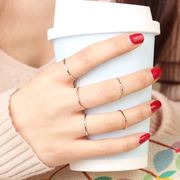 日韩版s925纯银戒指男女款超细极简关节戒指环不褪色尾戒小饰品