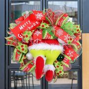 圣诞节花环创意门挂门饰挂门装饰品场景布置挂件挂饰氛围装扮饰物