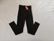 d35-25女式双层厚款秋冬打底裤，莫代尔运动健身居家黑色九分小脚裤