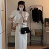 韩国东大门 ninesquared 泡泡袖短款上衣时髦高腰裙套装